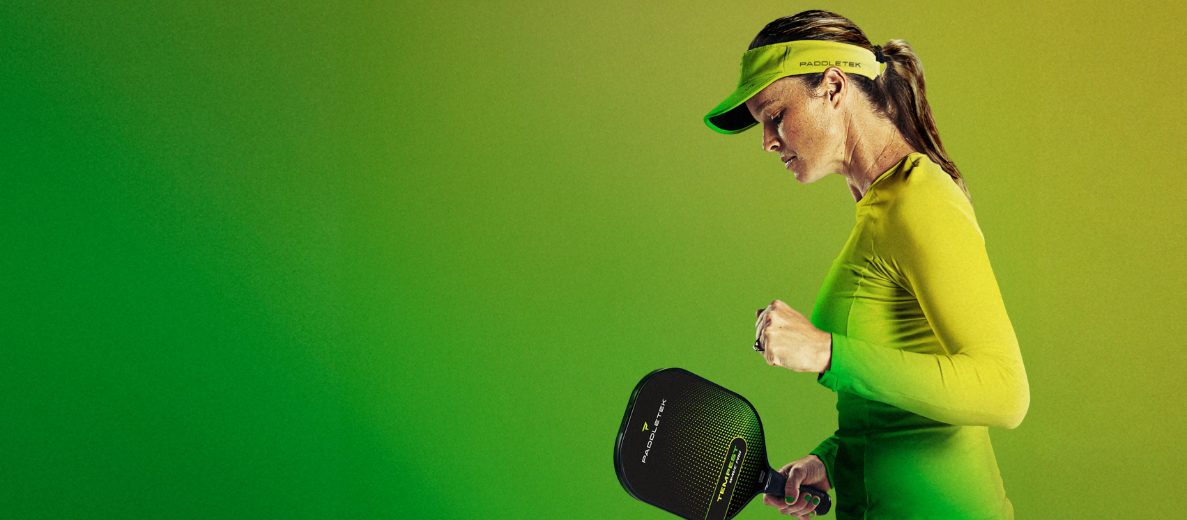 Player holding Tempest Series paddle from Paddletek