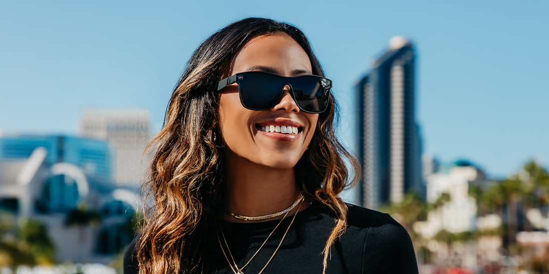 Nocturnal Q X2 Polarized Sunglasses Smoke Colored Shield Lens