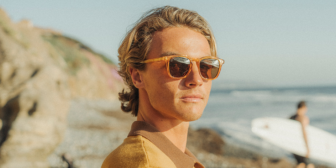 Amber Coast Polarized Sunglasses - Gloss Crystal Tan Frame & Amber