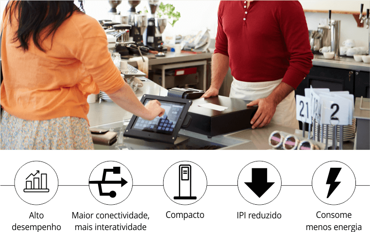 Computador Bematech RC-8400 com ícones