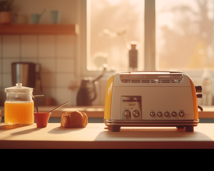 Energieeffizienter elektrischer Toaster für eine energiesparende Küche