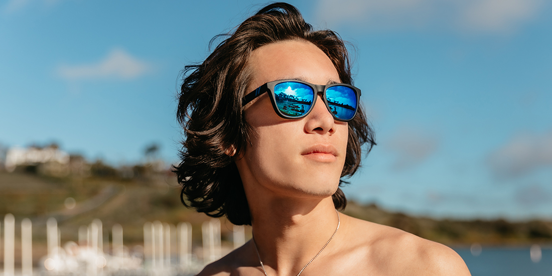 Waterfall Sunglasses - Floating Sunglasses with Blue Polarized Lenses &  Matte Black Frames