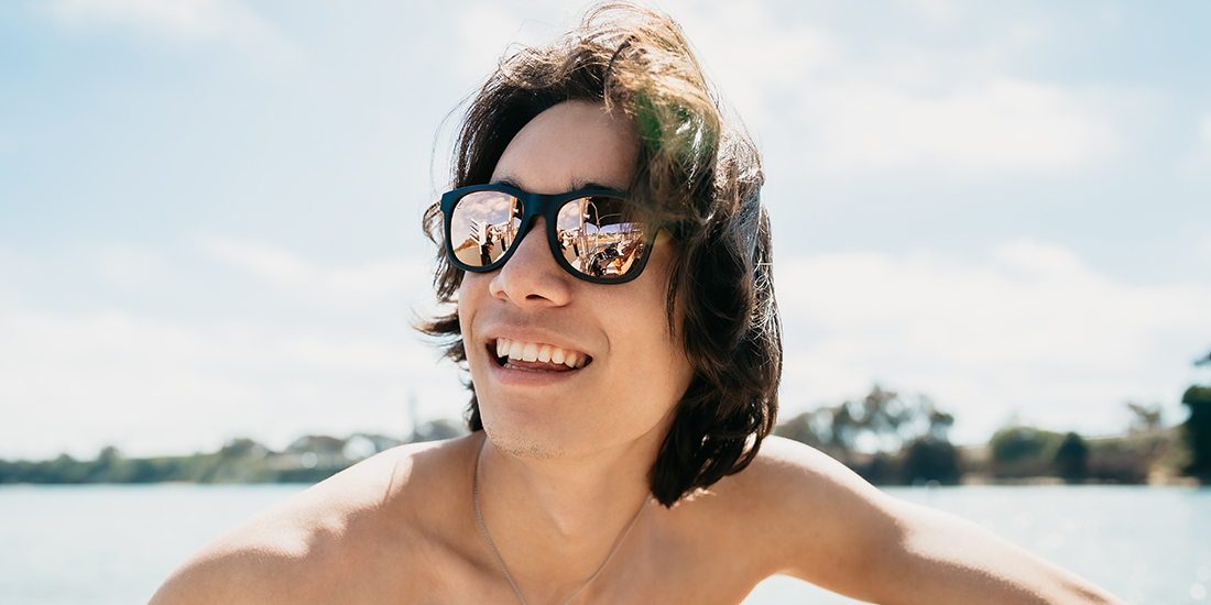 Salty Beach Sunglasses - Floating Sunglasses with Gold Polarized Lenses &  Matte Black Frames