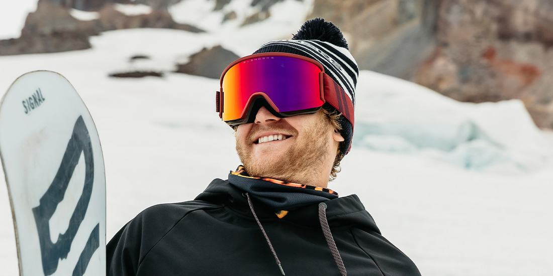 Red Mamba Lunar Snow Goggles - Cabernet Frame with Burgundy & Red