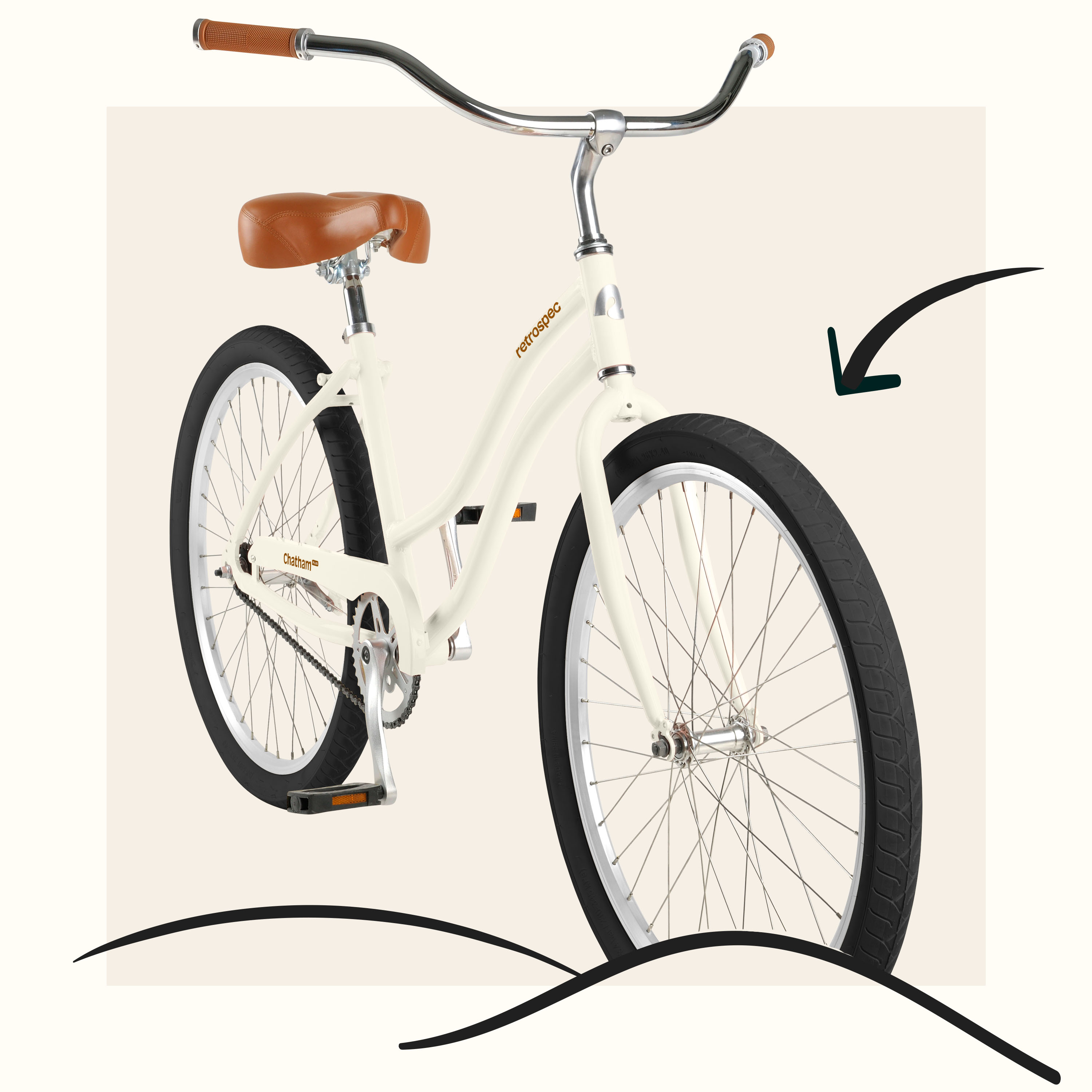 Chatham Plus Beach Cruiser Bike - Step Through Retrospec