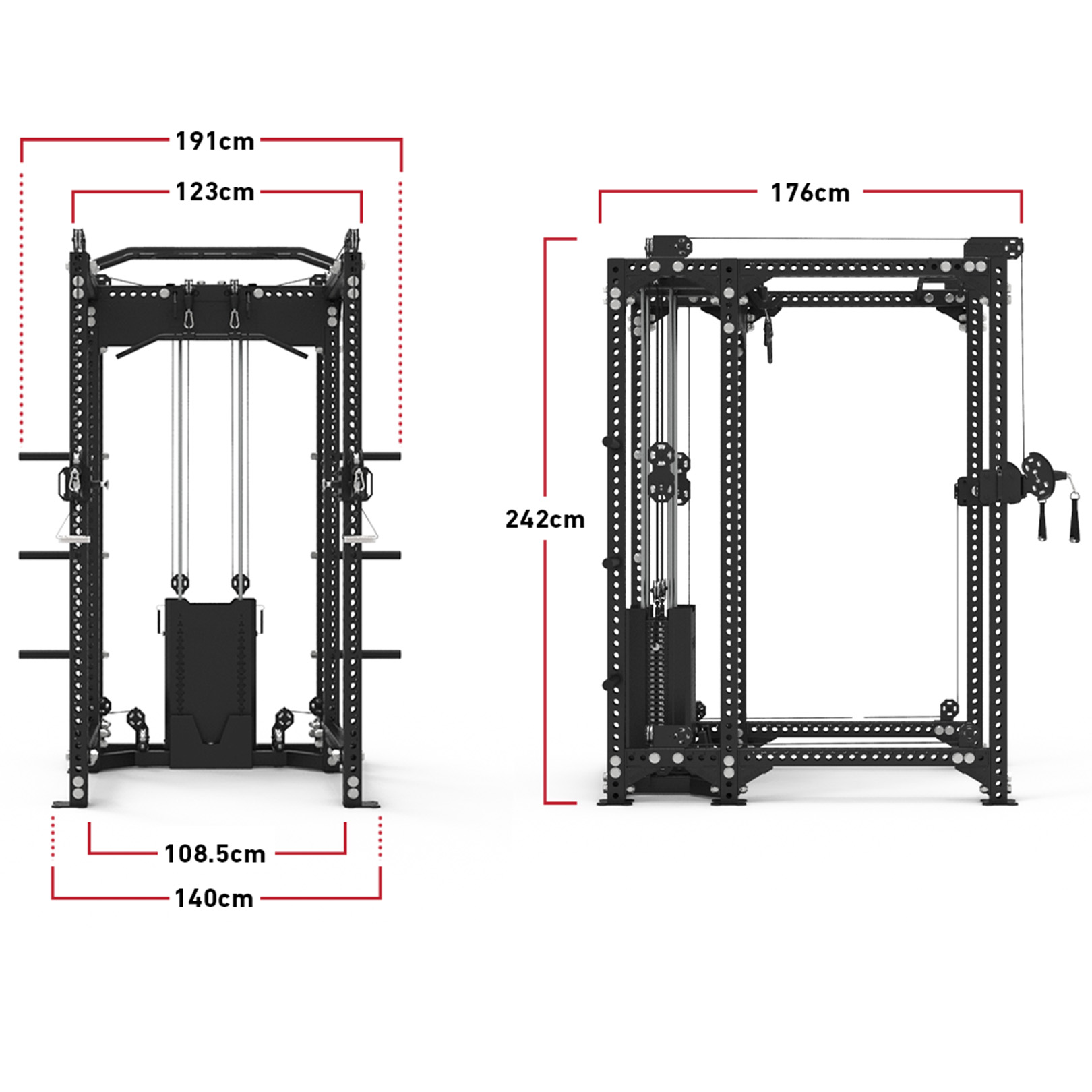 Power Rack with Cable Stack & Accessories - Vanta Series