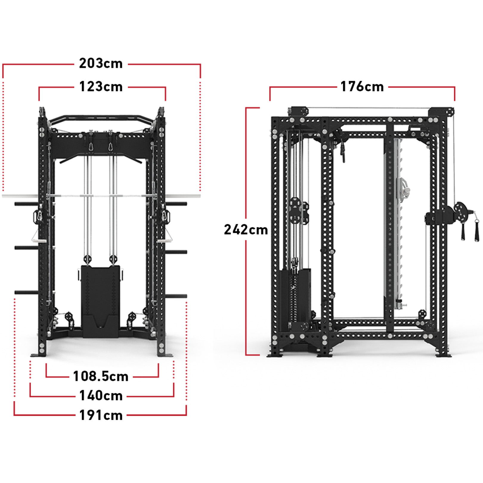 All in 1 Trainer - Power Rack with Dual Cable Stack & Smith Machine - Vanta Series