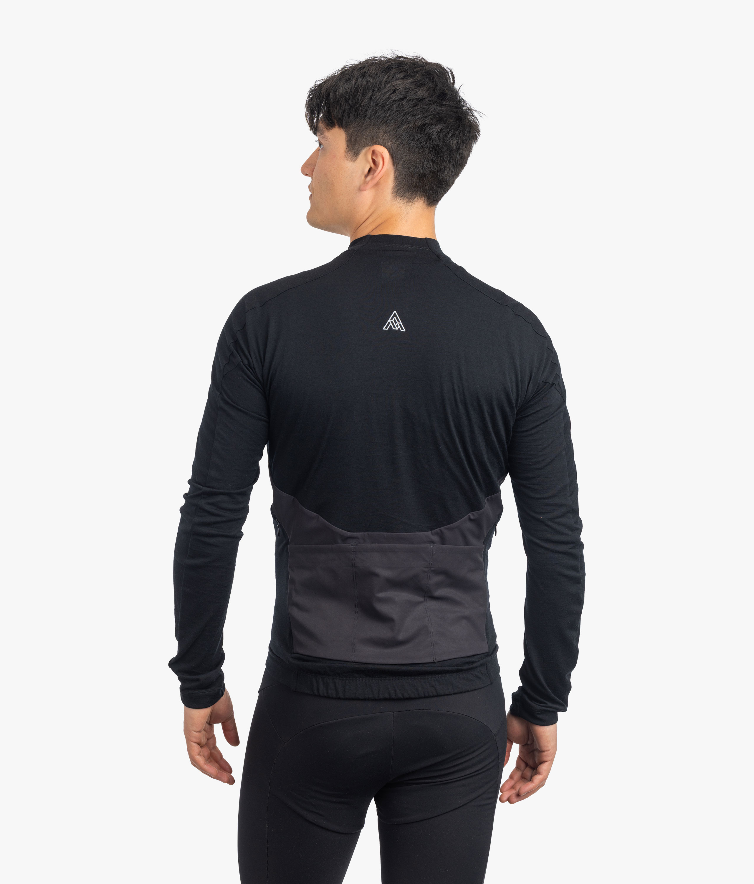 7mesh ウール混　長袖ジャージ　黒　XSサイズ メリノウール混ロングスリーブジャージ【CALLAGHAN MERINO
