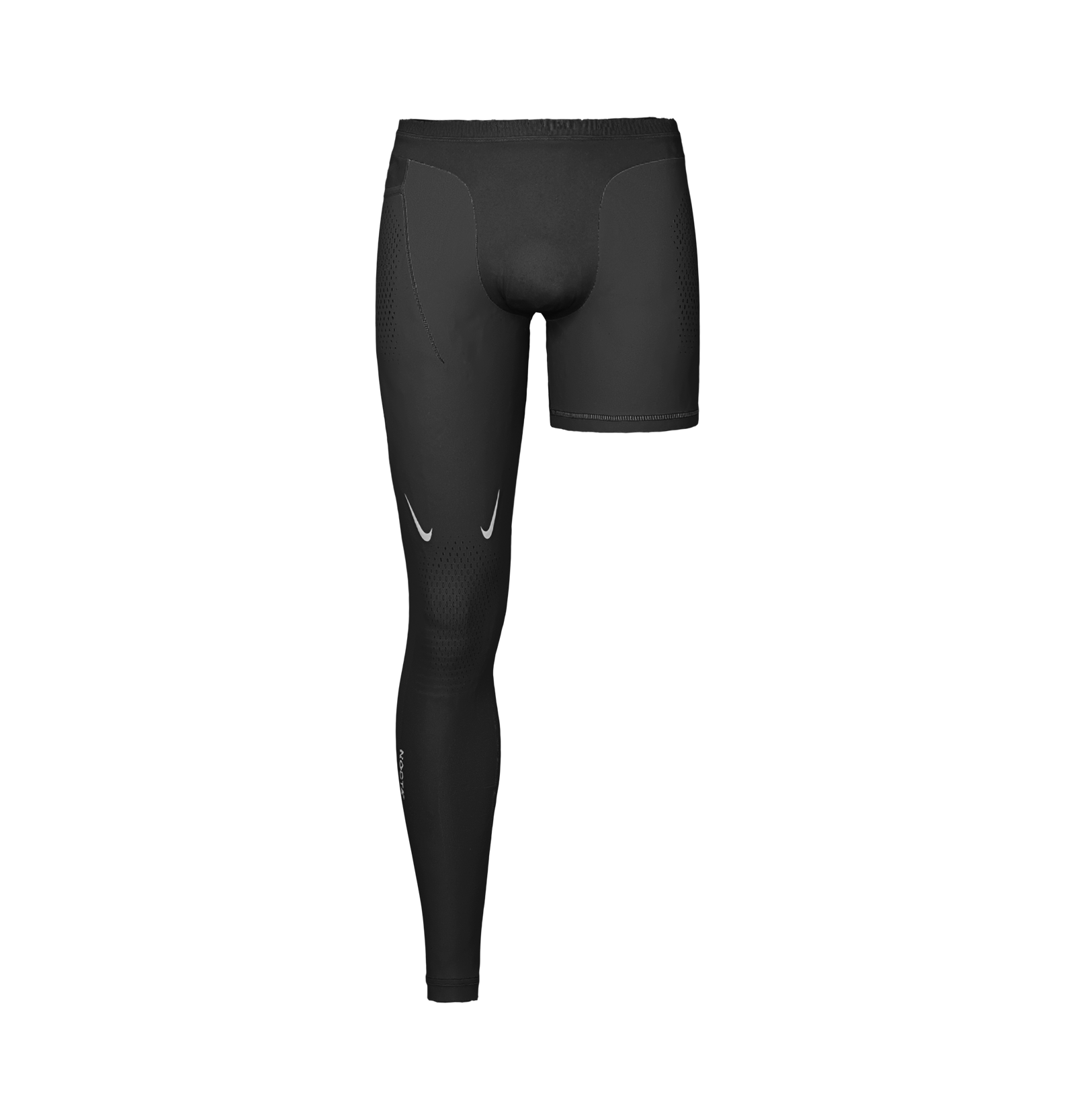 Jonscart Men's 3/4 One Leg Compression Capri Tights Pants Athletic Base  Layer Underwear Black-r Small
