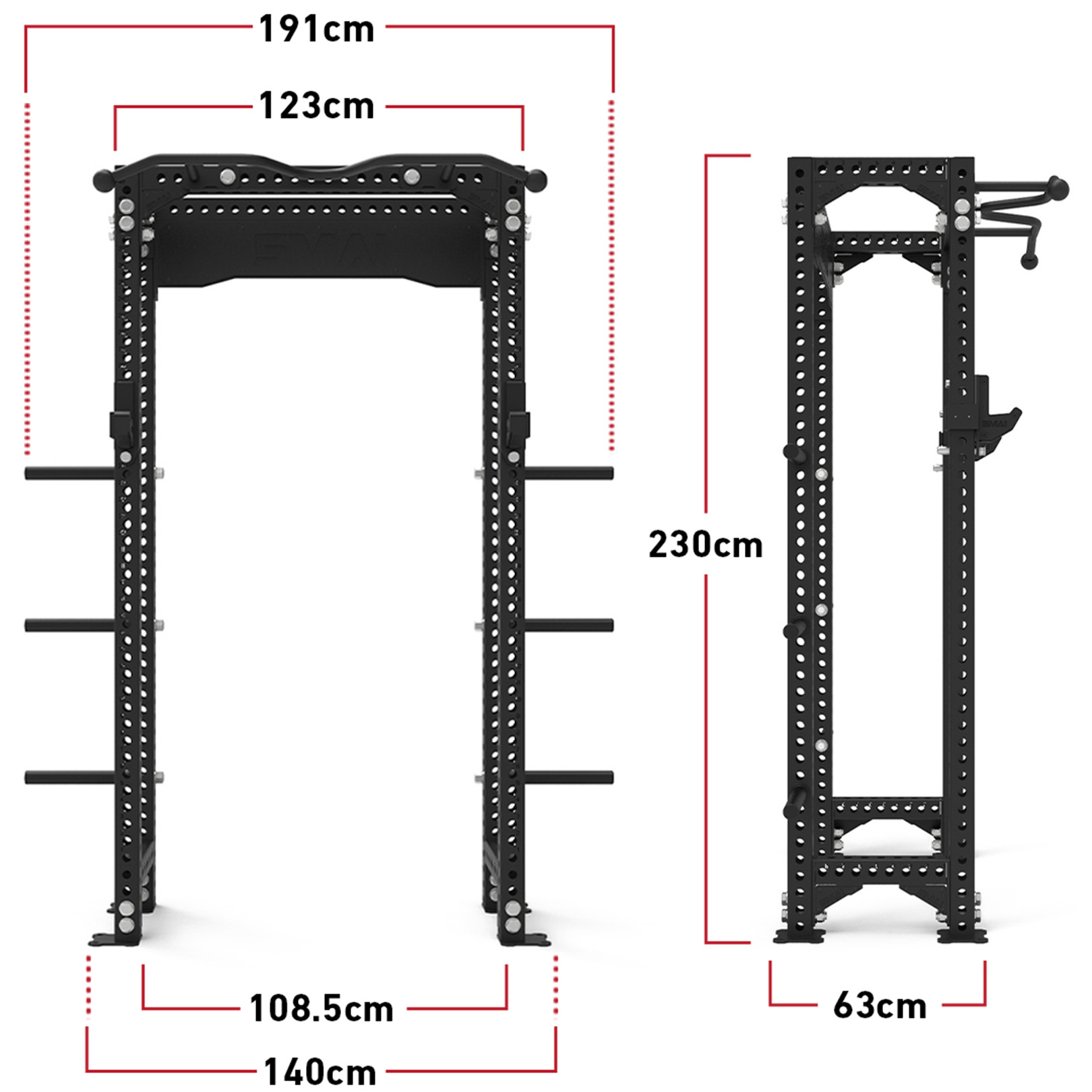 Half Power Rack with Chin Up Bar - Vanta Series