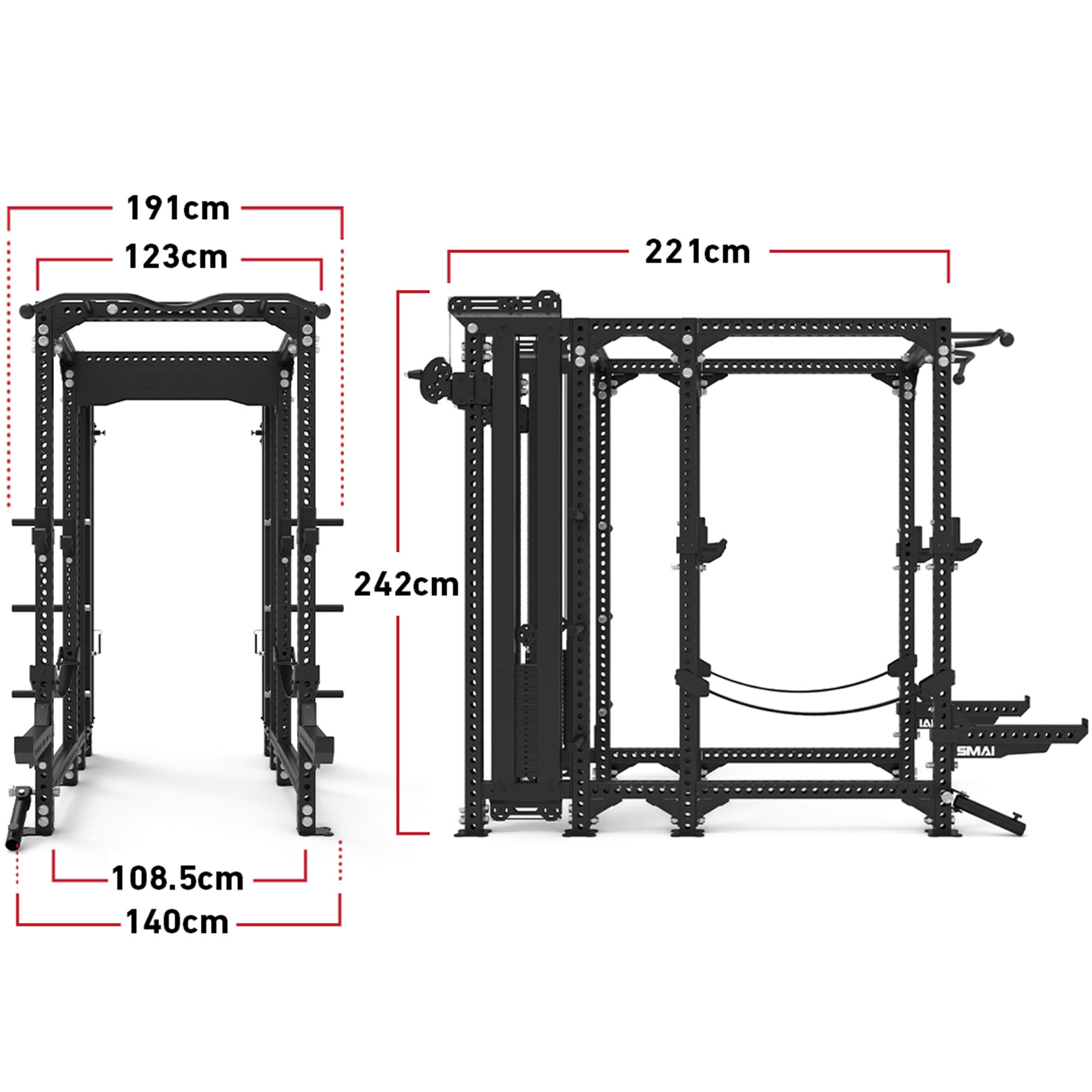 Power Rack with Dual Cable Tower Add Ons - Vanta Series – SMAI