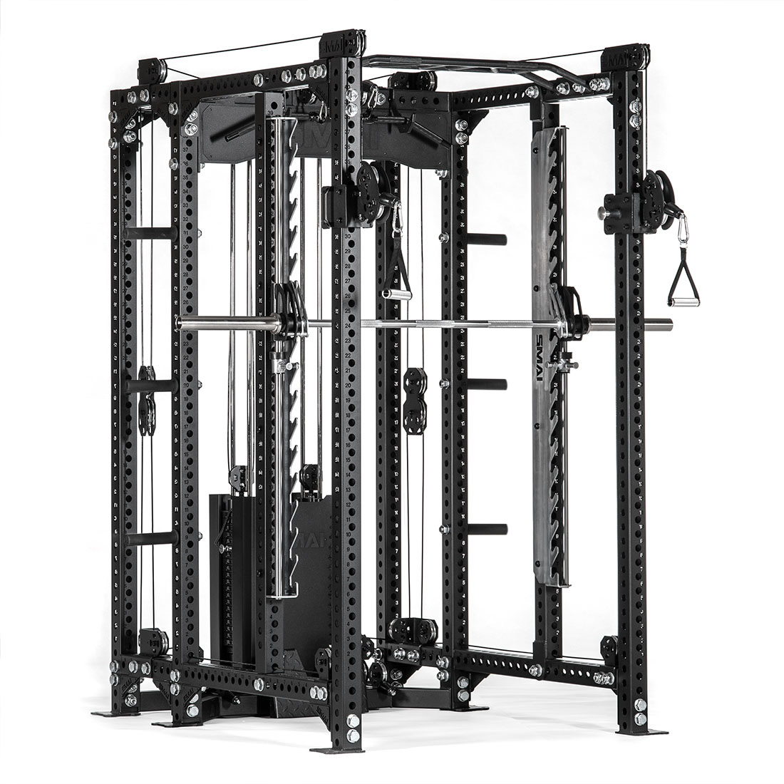 All in 1 Trainer - Power Rack with Dual Cable Stack & Smith Machine with 20cm Storage Pegs - Vanta Series