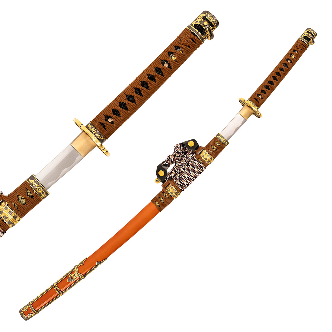 Forged Carbon Orange Katana - Sun Emperor
