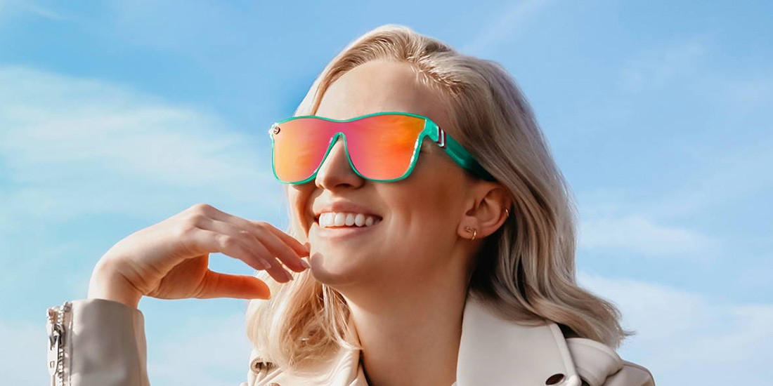 Dance Electric Polarised Sunglasses Hot Pink Shield Lens & Teal Cat